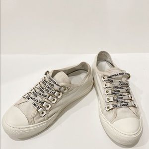 Walk’n’Dior White Canvas Sneakers